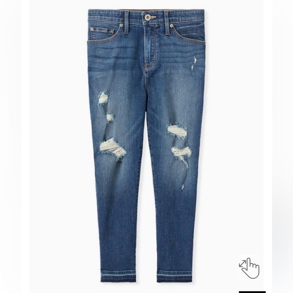 NWT TORRID SIZE 20 CROP SKY HIGH SKINNY PREMIUM STRETCH HIGH RISE JEANS